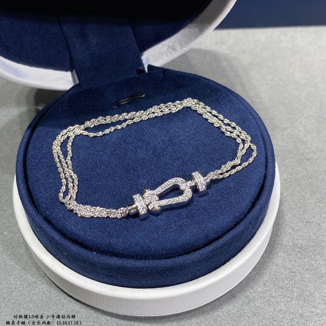 ??Loco?¡¥FORCE SMALL HORSESHOE  DIAMOND CHAIN ROPE BRACELET