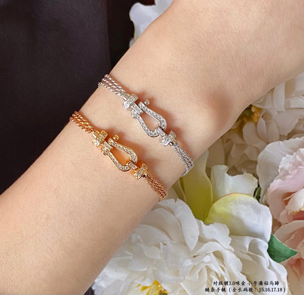 ??Loco?¡¥FORCE SMALL HORSESHOE  DIAMOND CHAIN ROPE BRACELET