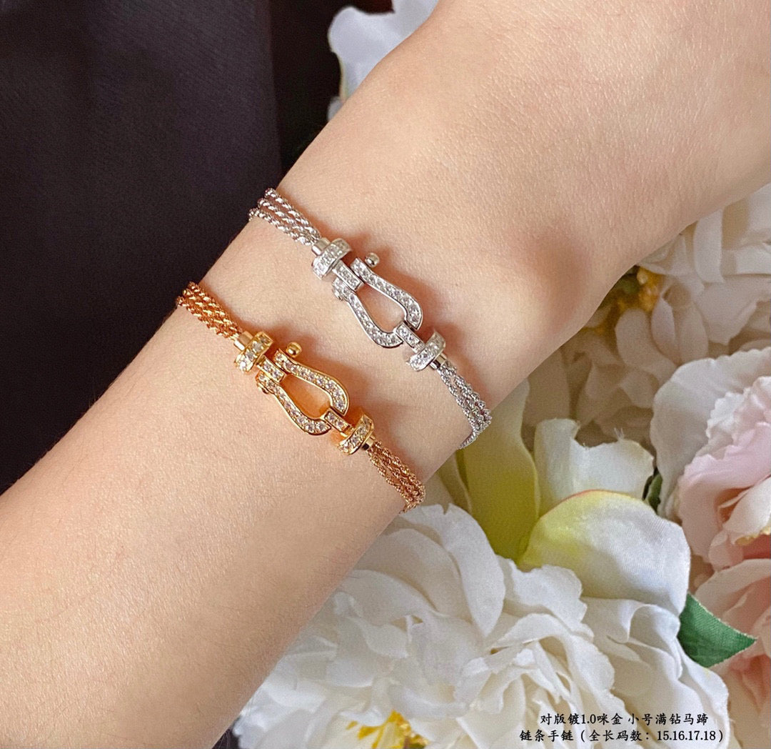 ??Loco?¡¥FORCE SMALL HORSESHOE  DIAMOND CHAIN ROPE BRACELET