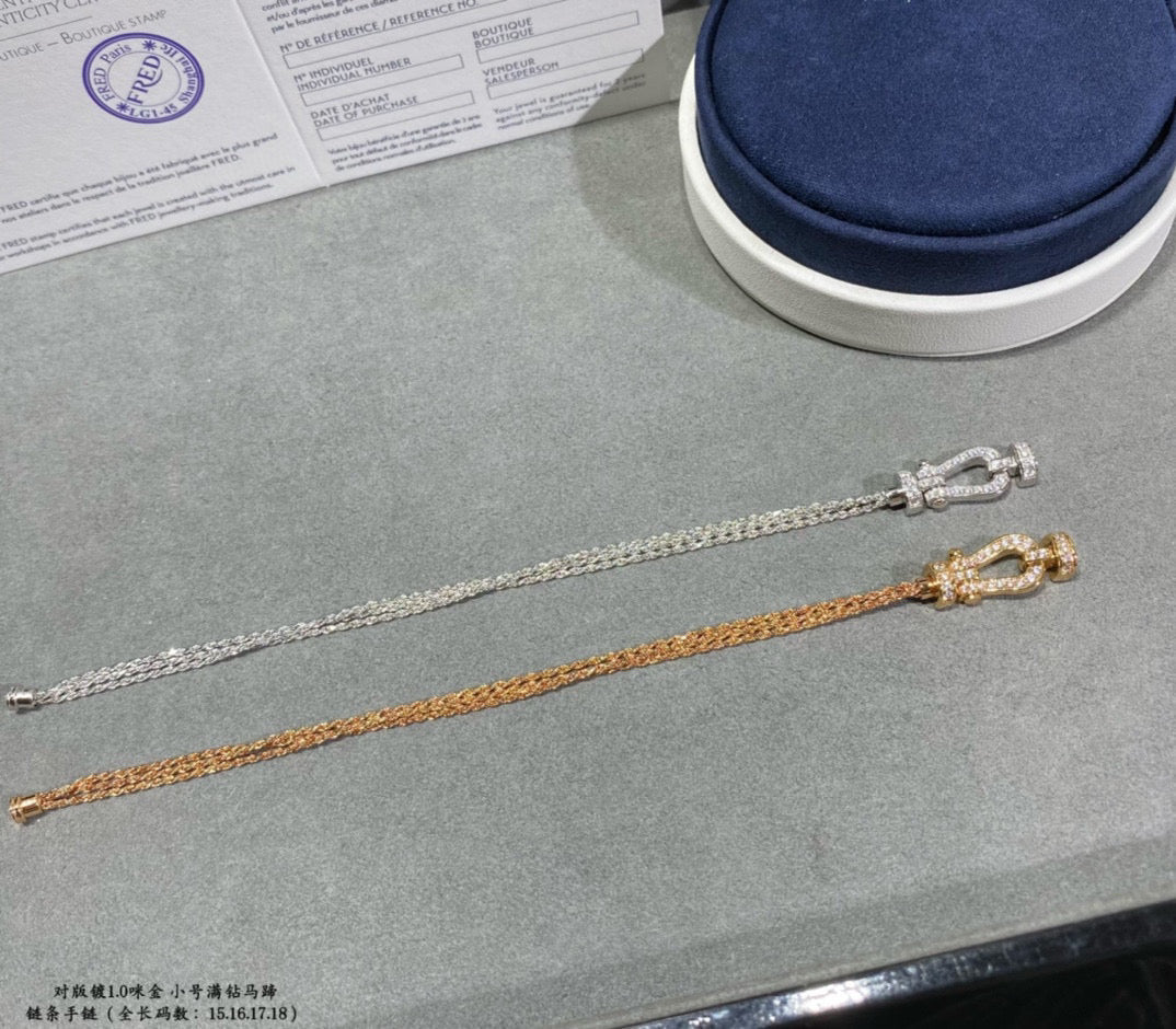 ??Loco?¡¥FORCE SMALL HORSESHOE  DIAMOND CHAIN ROPE BRACELET