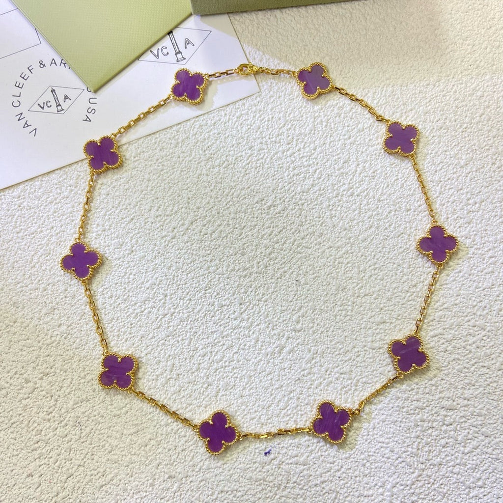 ??Loco?¡¥CLOVER 10 MOTIFS  PURPLE VIOLET  NECKLACE