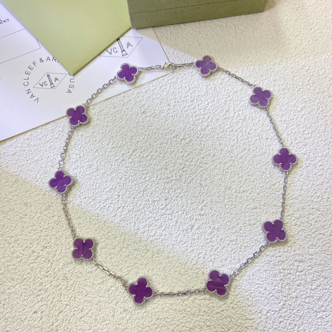 ??Loco?¡¥CLOVER 10 MOTIFS  PURPLE VIOLET  NECKLACE