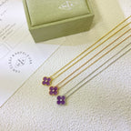 ??Loco?¡¥CLOVER 15MM DIAMOND  PURPLE VIOLET NECKLACE