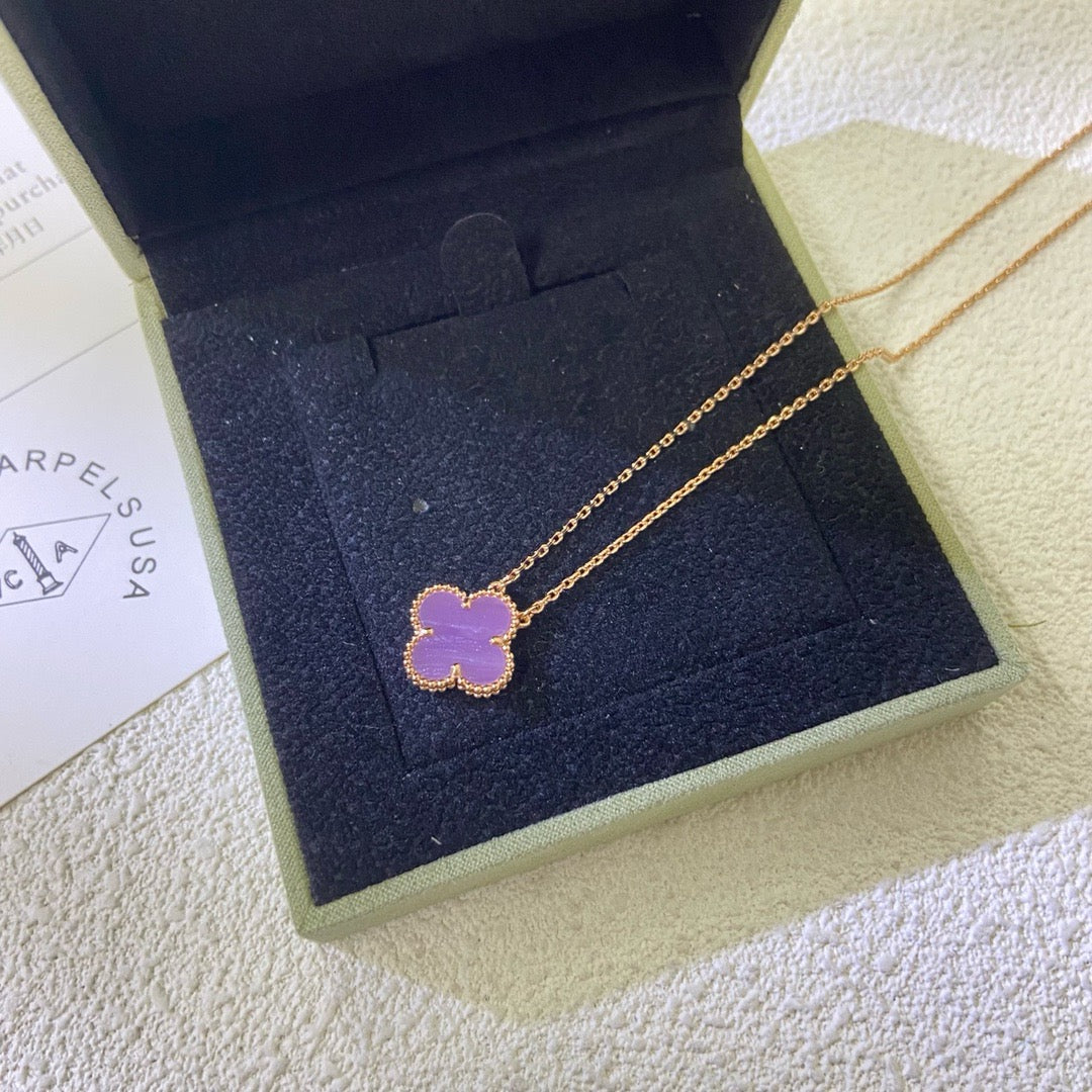 ??Loco?¡¥CLOVER 15MM  PURPLE VIOLET NECKLACE
