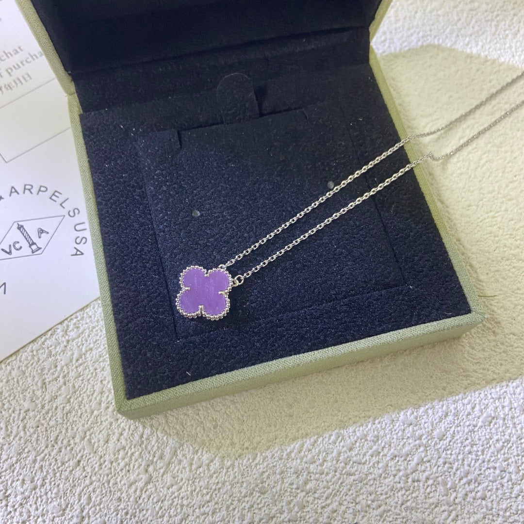 ??Loco?¡¥CLOVER 15MM  PURPLE VIOLET NECKLACE
