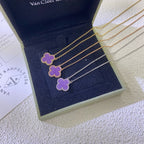 ??Loco?¡¥CLOVER 15MM  PURPLE VIOLET NECKLACE