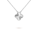??Loco?¡¥CLOVER 15MM LASER NECKLACE SILVER