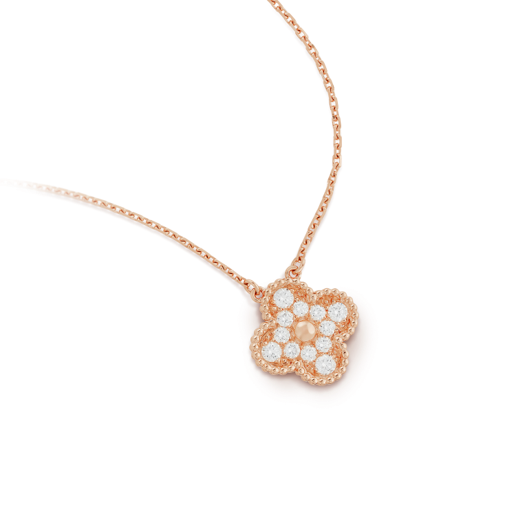 ??Loco?¡¥CLOVER 15MM DIAMOND SINGLE FLOWER NECKLACE