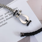 ??Loco?¡¥FORCE LARGE HORSESHOE BLACK DIAMOND BRACELET SILVER