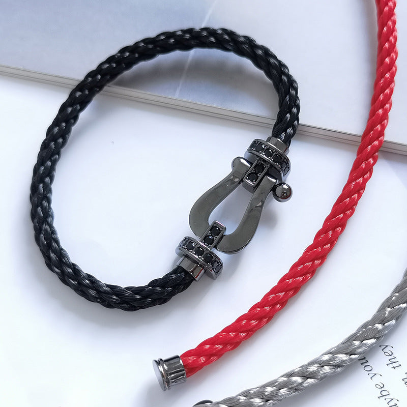 ??Loco?¡¥FORCE LARGE SERIES HORSESHOE BLACK SAMURAI BRACELET