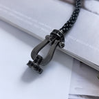 ??Loco?¡¥FORCE LARGE SERIES HORSESHOE BLACK SAMURAI BRACELET