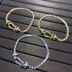 ??Loco?¡¥FORCE  LARGE HORSESHOE FULL DIAMOND TENNIS BRACELET