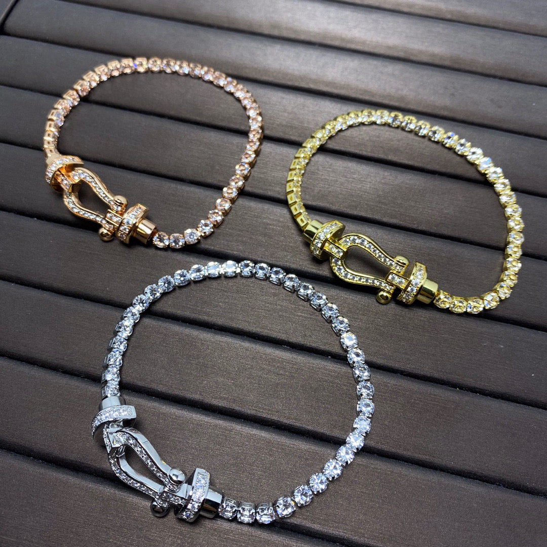 ??Loco?¡¥FORCE  LARGE HORSESHOE FULL DIAMOND TENNIS BRACELET