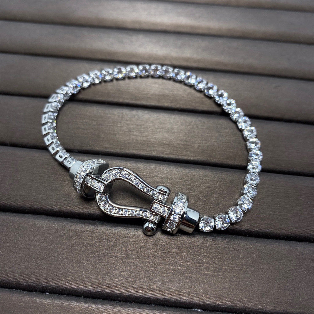 ??Loco?¡¥FORCE  LARGE HORSESHOE FULL DIAMOND TENNIS BRACELET