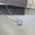 ??Loco?¡¥CLOVER 15MM BLUE CHALCEDONY NECKLACE SILVER