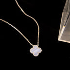 ??Loco?¡¥CLOVER 15MM BLUE CHALCEDONY NECKLACE SILVER