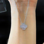 ??Loco?¡¥CLOVER 15MM BLUE CHALCEDONY NECKLACE SILVER