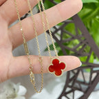 ??Loco?¡¥CLOVER 15MM CARNELIAN SINGLE FLOWER NECKLACE
