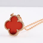 ??Loco?¡¥CLOVER 15MM CARNELIAN SINGLE FLOWER NECKLACE