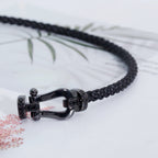 ??Loco?¡¥FORCE LARGE SERIES HORSESHOE BLACK SAMURAI BRACELET