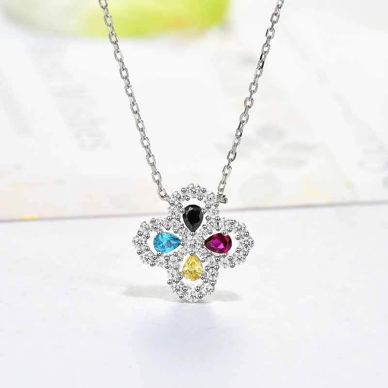 ??Loco?¡¥LOOP NECKLACE FULL MOTIF DIAMOND 16MM MULTIPLE COLORS