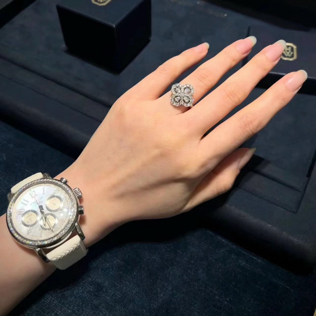 ??Loco?¡¥LOOP RING FULL MOTIF DIAMOND 16MM SILVE