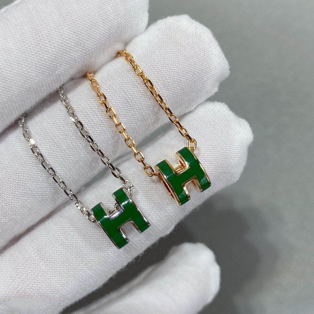 ??Loco?¡¥POP H GREEN NECKLACE SILVER AND GOLD