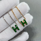 ??Loco?¡¥POP H GREEN NECKLACE SILVER AND GOLD