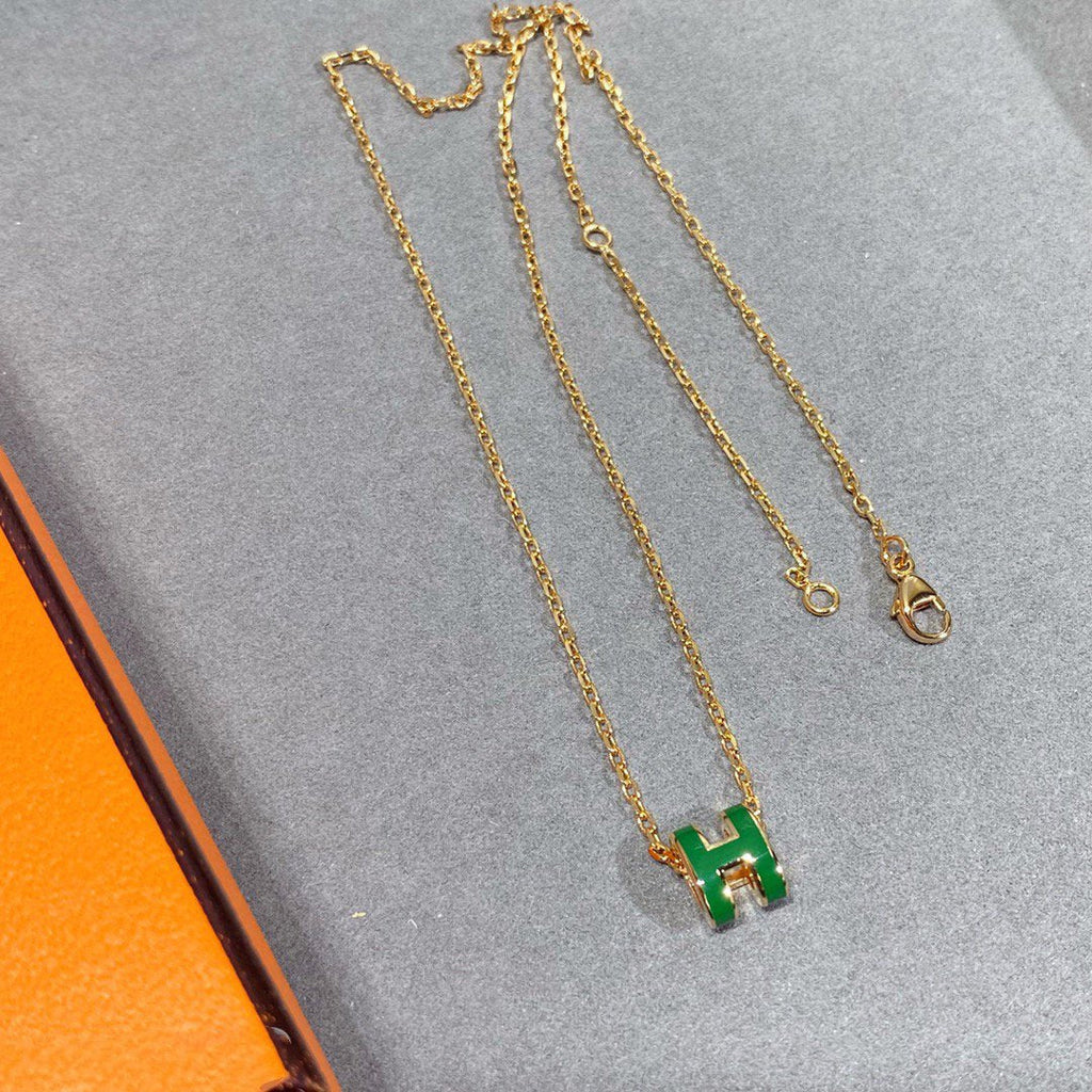??Loco?¡¥POP H GREEN NECKLACE SILVER AND GOLD