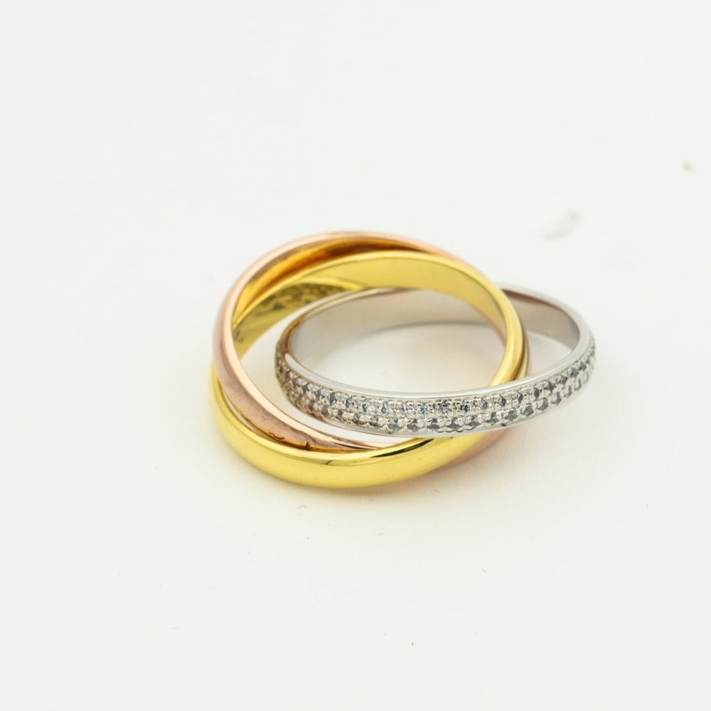??Loco?¡¥TRINITY RING GOLD PINK GOLD SILVER DIAMONDS