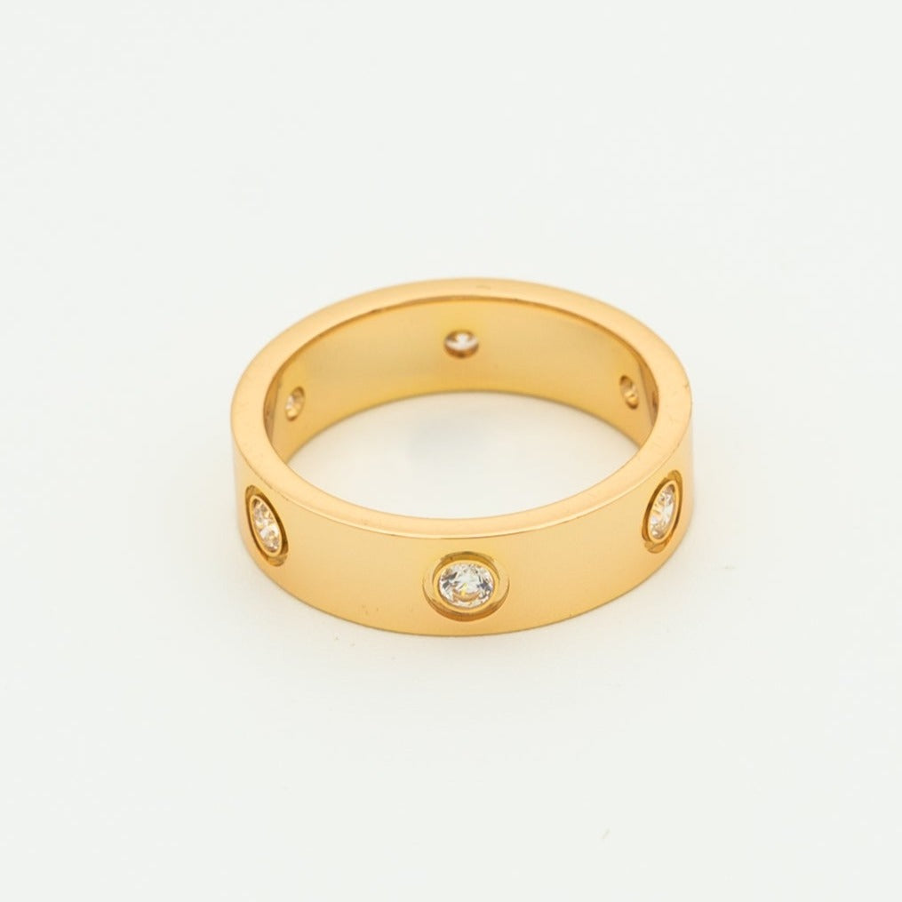 ??Loco?¡¥LOVE RING 5.5MM 6 DIAMONDS PINK GOLD