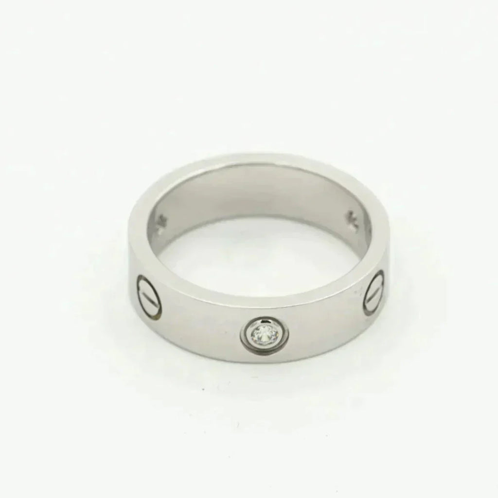 ??Loco?¡¥LOVE RING 5.5MM 3 DIAMONDS SILVER