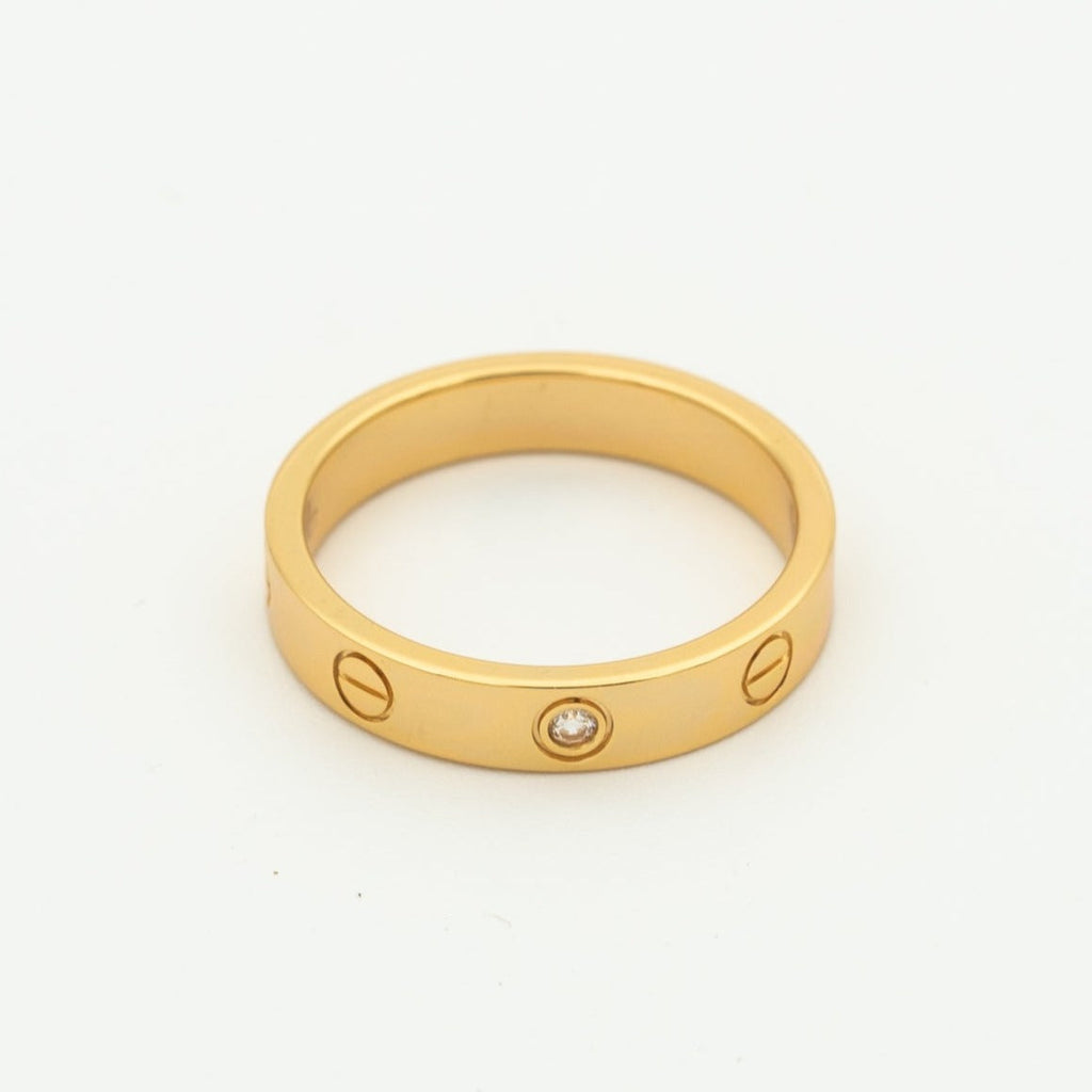 ??Loco?¡¥LOVE RING 4MM 1 DIAMOND PINK GOLD