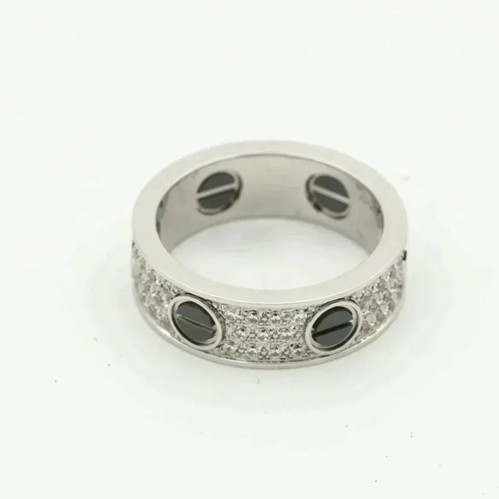 ??Loco?¡¥LOVE RING 5.5MM DIAMONDS PAVED CERAMIC