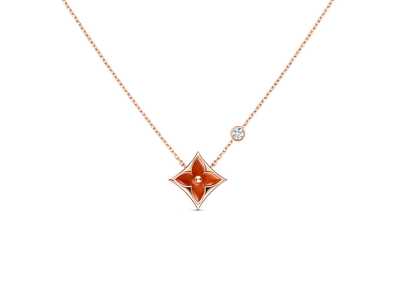 ??Loco?¡¥STAR NECKLACE PINK GOLD 1 DIAMOND