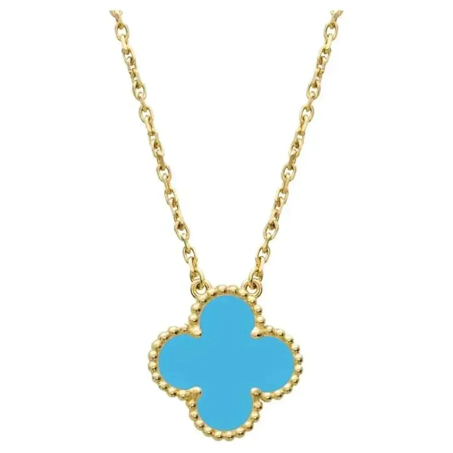 ??Loco?¡¥CLOVER 15MM VINTAGE TURQUOISE NECKLACE
