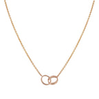 ??Loco?¡¥LOVE NECKLACE DOUBLE RING PINK GOLD