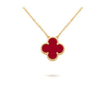 ??Loco?¡¥CLOVER 15MM CARNELIAN SINGLE FLOWER NECKLACE