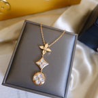 ??Loco?¡¥COLOR BLOSSOM LARIAT NECKLACE PINK GOLD WHITE MOTHER PEARL AND DIAMOND