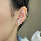 ??Loco?¡¥HM FULL DIAMOND PIG NOSE STUD EARRINGS