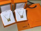??Loco?¡¥HM CLIC YELLOW ENAMEL GOLD NECKLACE