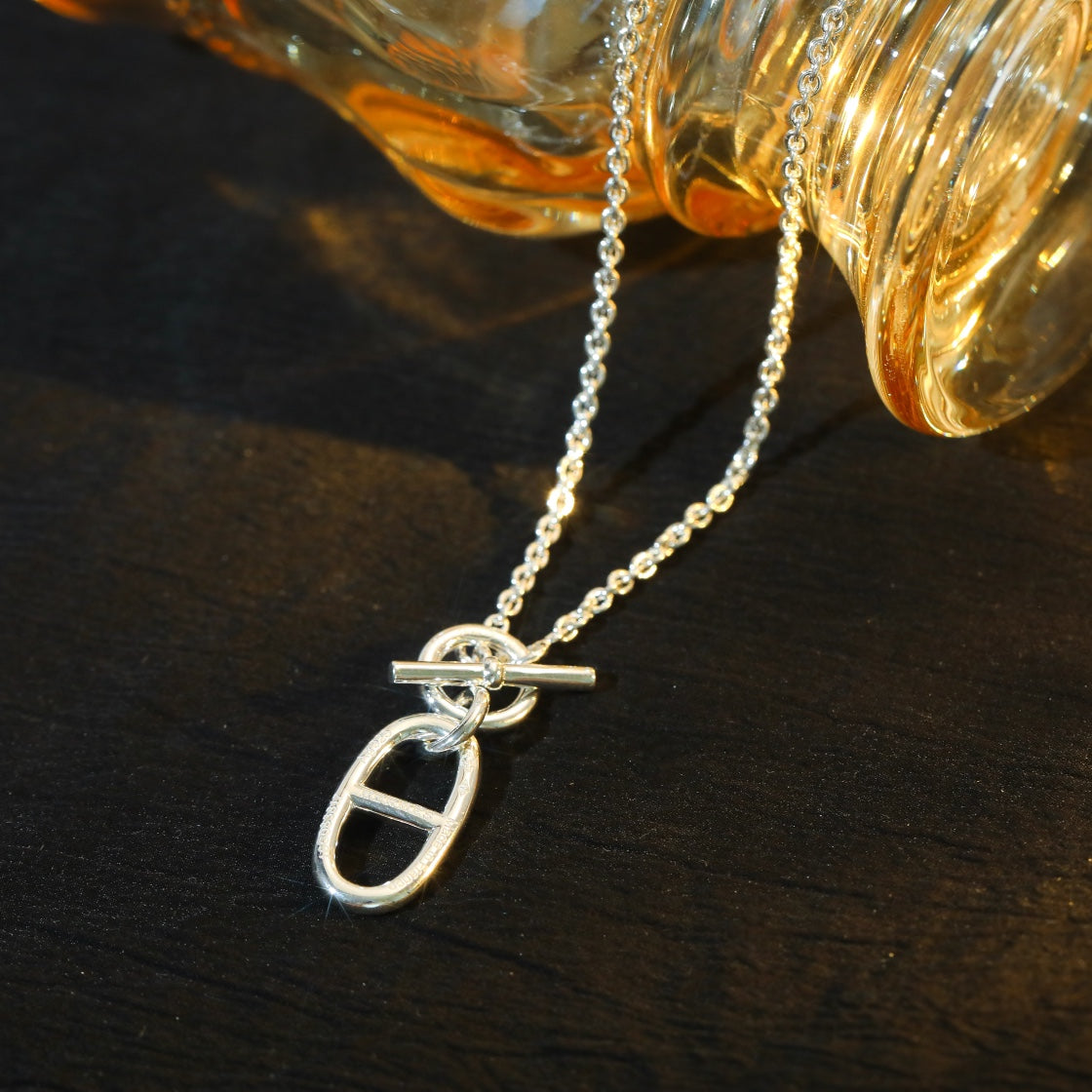 ??Loco?¡¥HM CHAINE D'ANCRE PENDANT NECKLACE STERLING SILVER