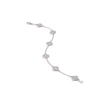 ??Loco?¡¥CLOVER 6 MOTIF SILVER DIAMOND BRACELET