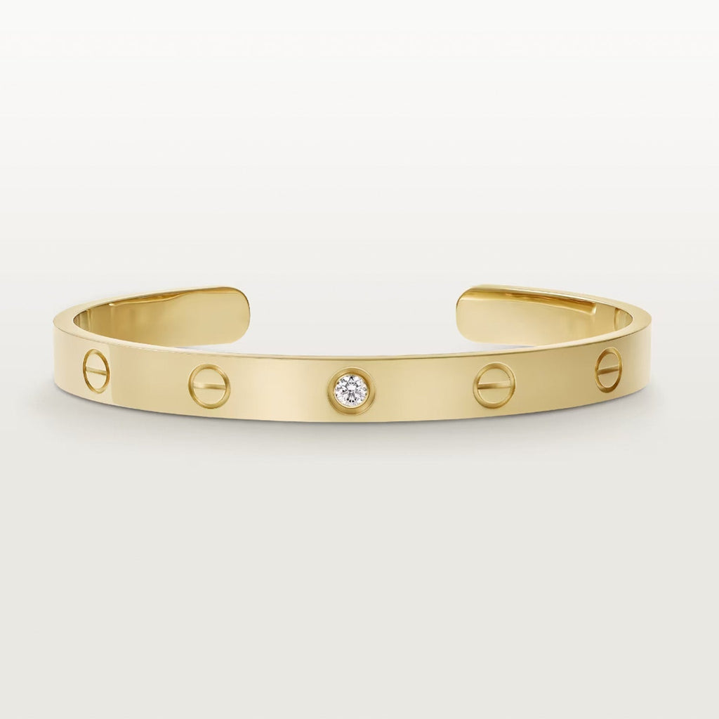 ??Loco?¡¥LOVE BRACELET 6.1MM 1 DIAMOND OPEN CUFF
