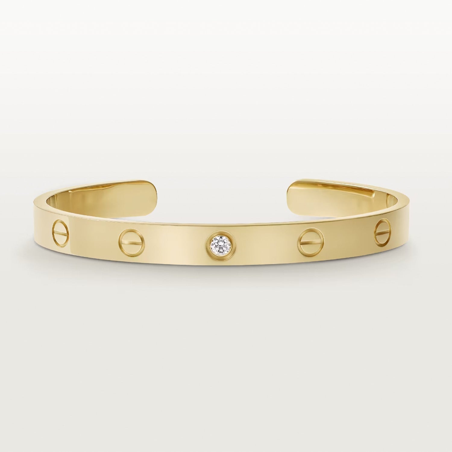??Loco?¡¥LOVE BRACELET 6.1MM 1 DIAMOND OPEN CUFF