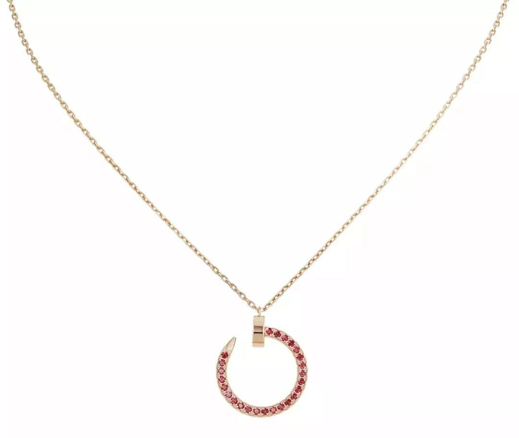 ??Loco?¡¥JUSTE NECKLACE GOLD RED DIAMONDS
