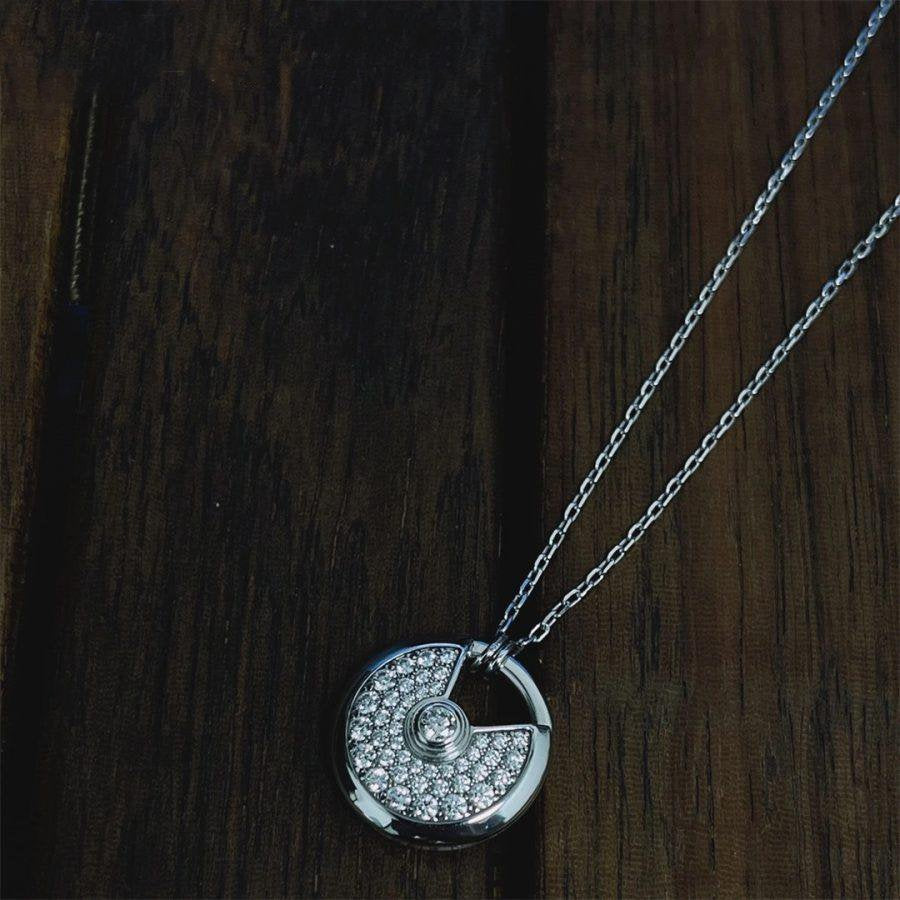 ??Loco?¡¥AMULETTE SILVER FULL DIAMOND NECKLACE
