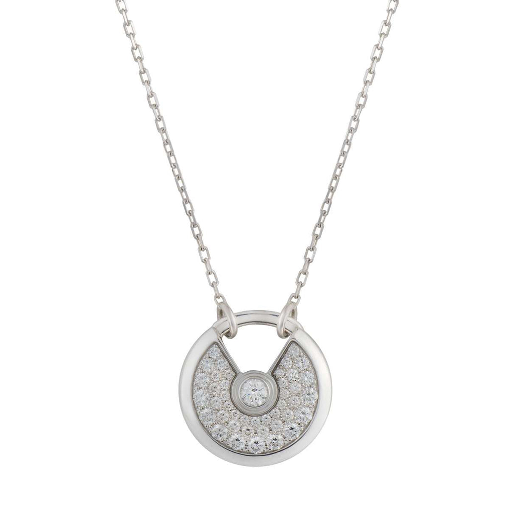 ??Loco?¡¥AMULETTE SILVER FULL DIAMOND NECKLACE