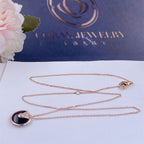 ??Loco?¡¥AMULETTE ROSE GOLD ONYX NECKLACE