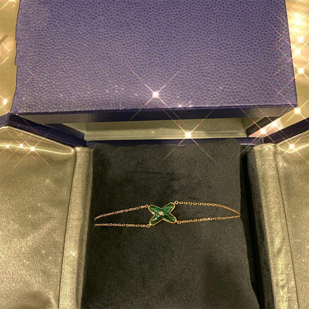 ??Loco?¡¥JEUX BRACELET MALACHITE PINK GOLD 1 DIAMOND